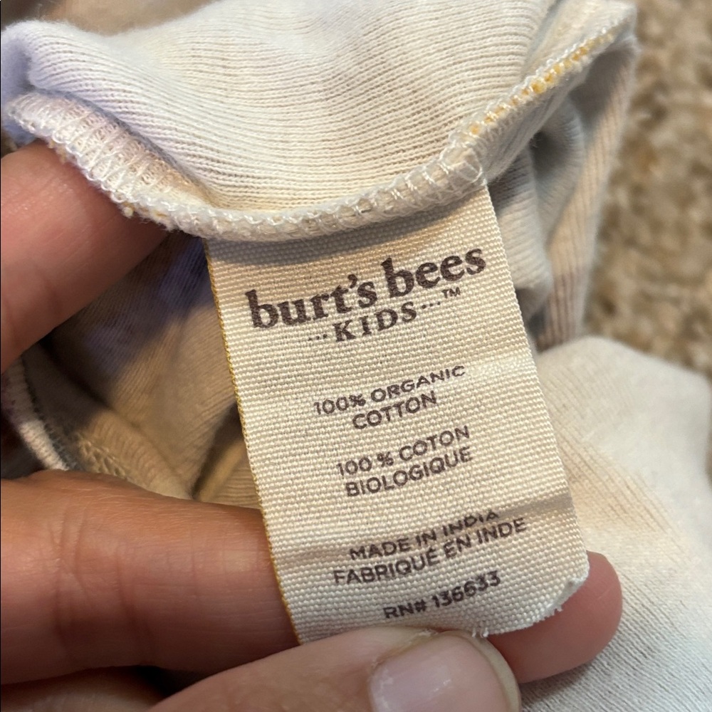 Burt’s Bees Baby 100% Organic Cotton Two Piece Football Pajama Set | cozy | - Picture 5 of 5